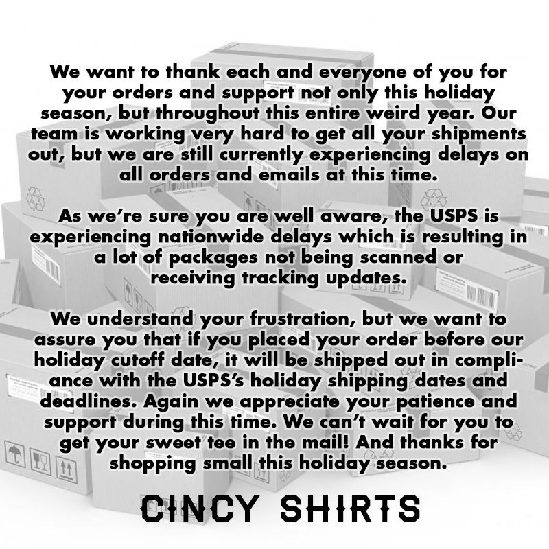 Cincy Shirts Order Update