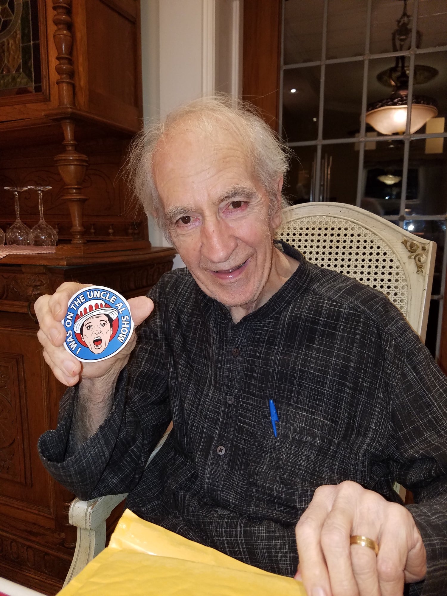 Mr. Patches from the Uncle Al Show gets a Christmas gift