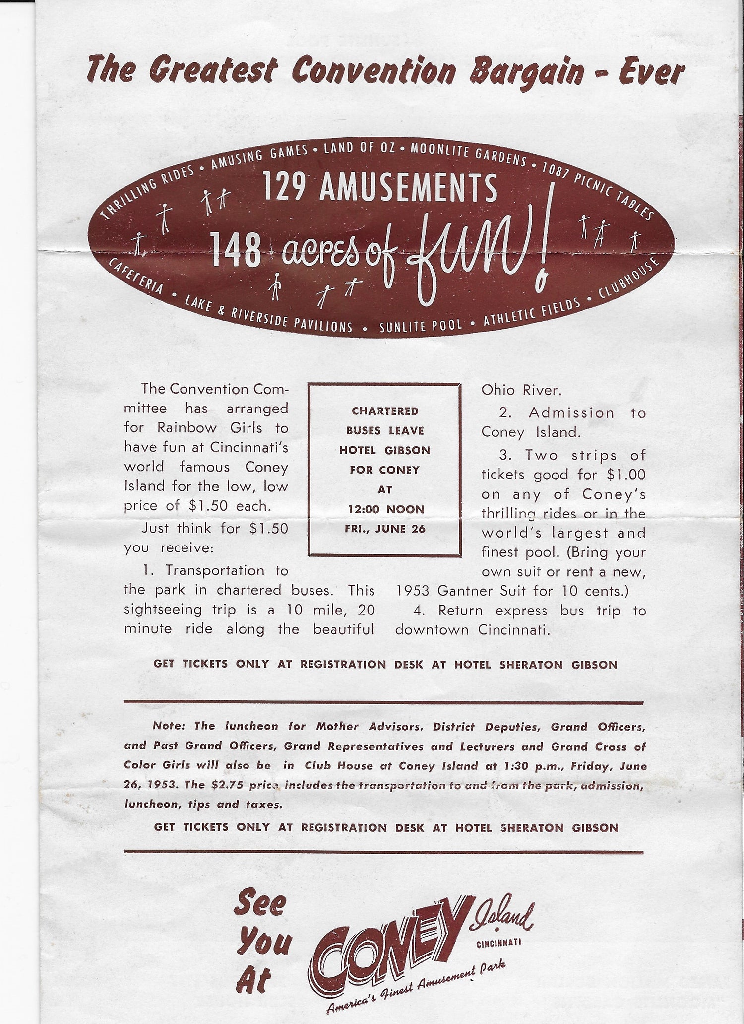 Coney Island Cincinnati brochure