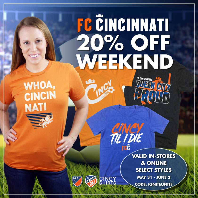 Shop Our 20% Off FC Cincinnati Weekend Sale!