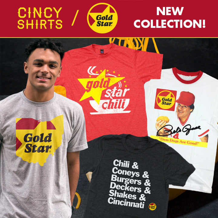 Cincy Shirts' Official Collection of Gold Star Chili Apparel!