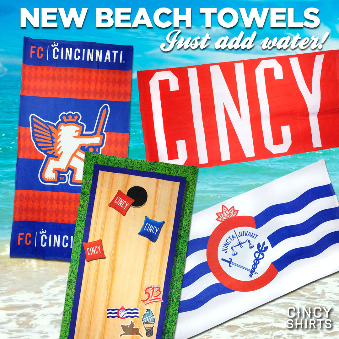 New Cincinnati Themed Beach Towels!