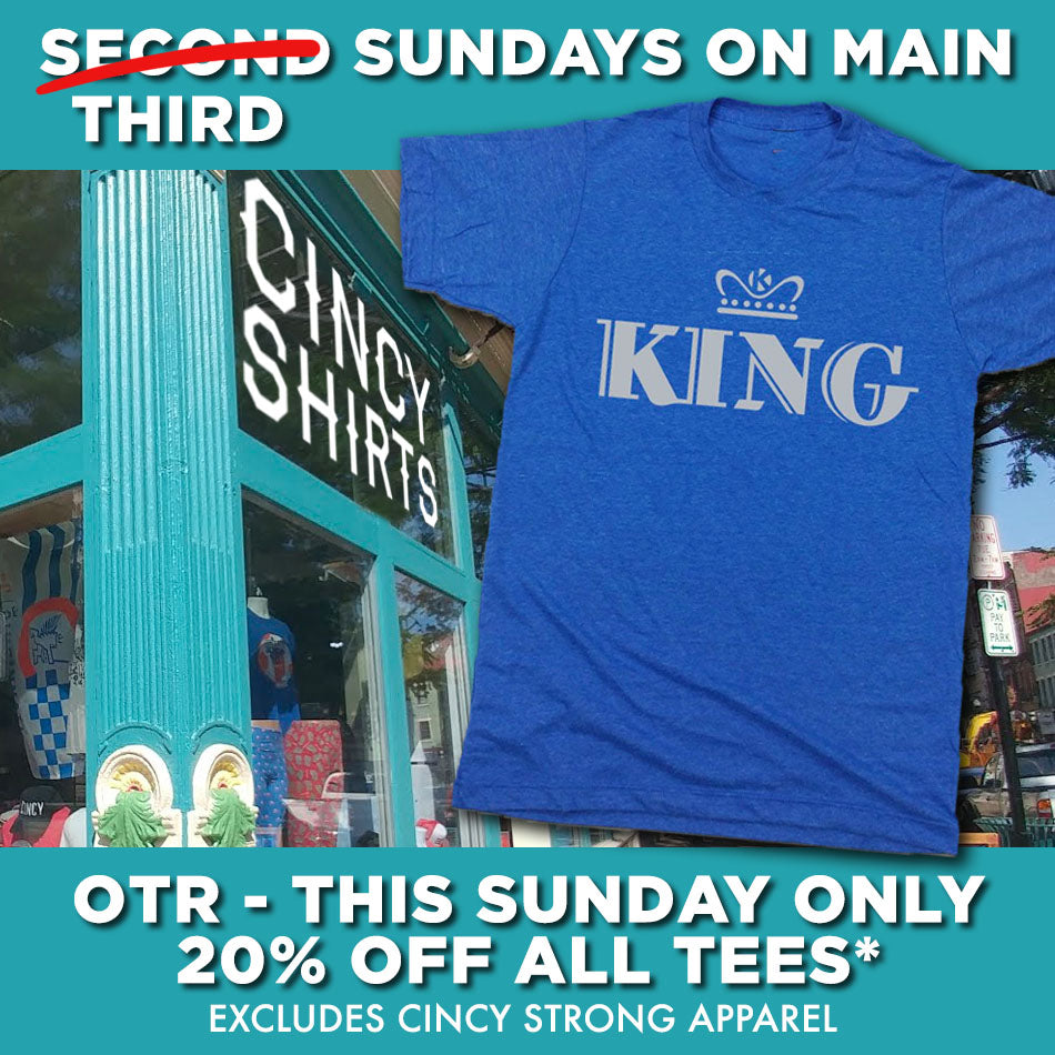 20% Off All Tees at Cincy Shirts OTR!