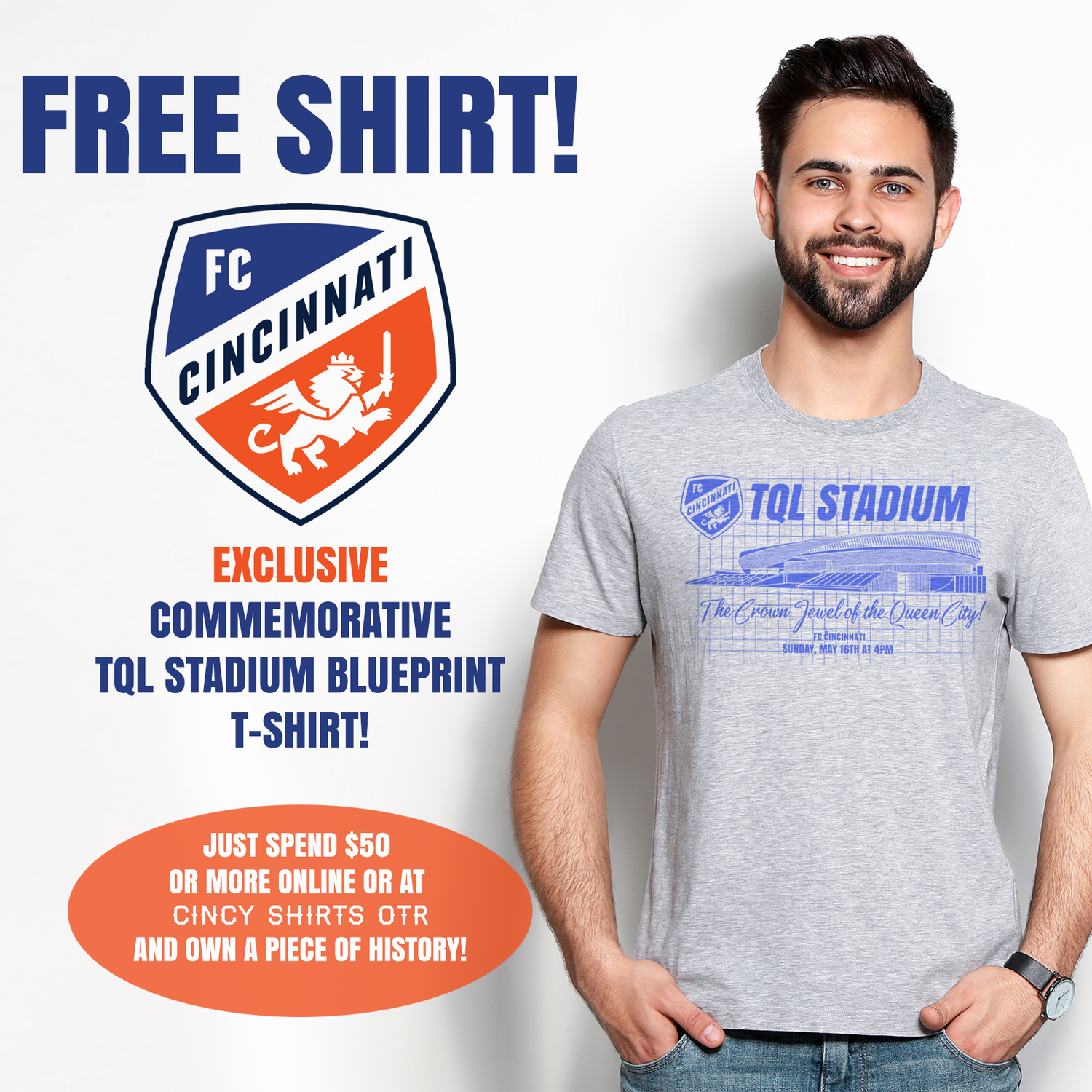 FREE FC Cincinnati Opening Match Commemorative Tee
