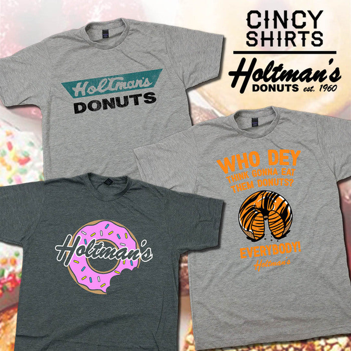 Take a Bite Out of These Holtman's Donuts Tees!
