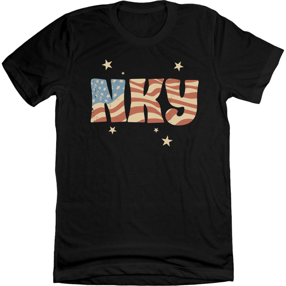 NKY Stars & Stripes Big Block black T-shirt Cincy Shirts