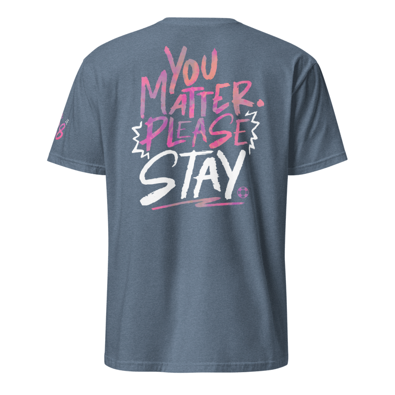 You Matter Please Stay Expressive Type Tee HEATHER NAVY