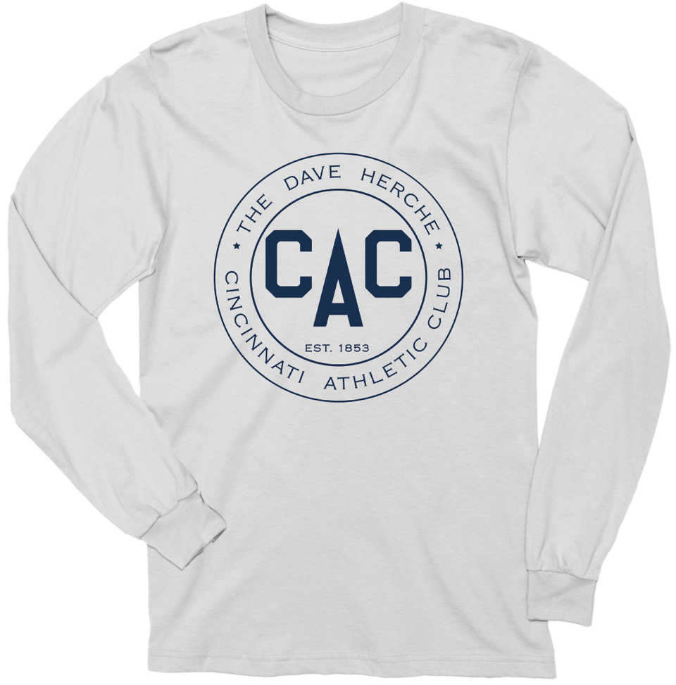 Cincinnati Athletic Club - All-Blue Logo white crew Cincy Shirts