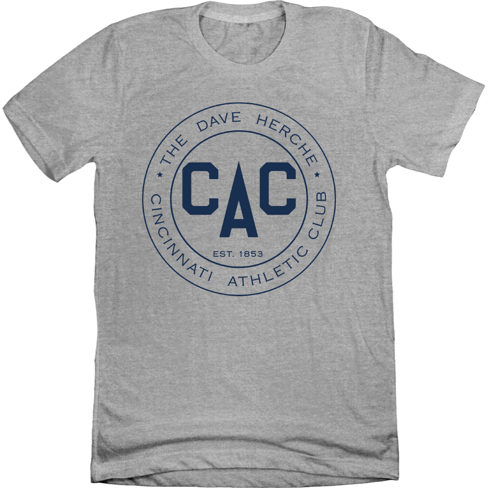 Cincinnati Athletic Club - All-Blue Logo grey tee Cincy Shirts