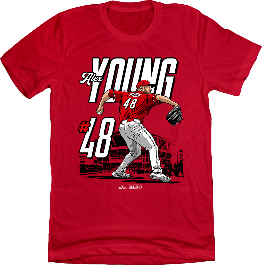 Alex Young MLBPA Stadium T-shirt red Cincy Shirts