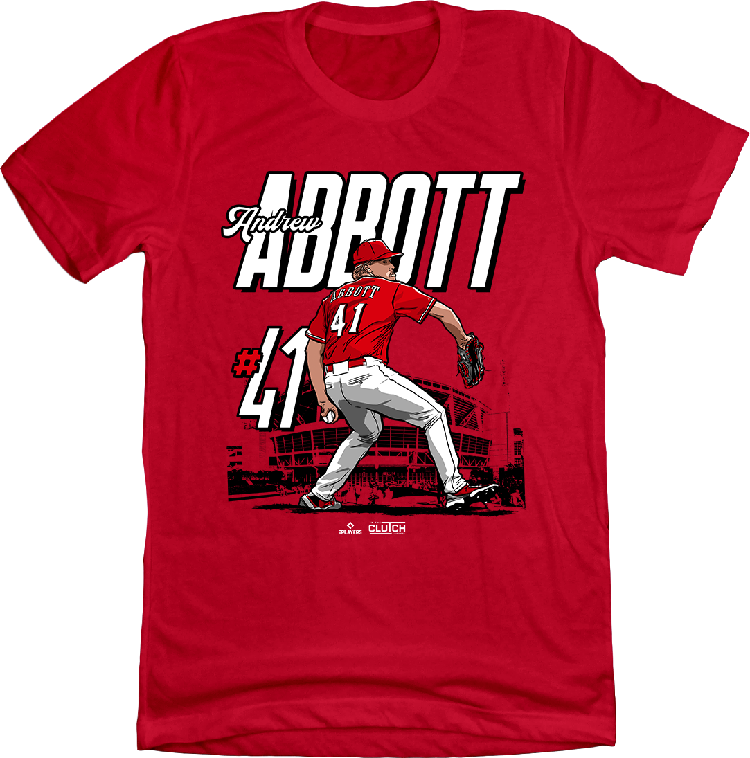 Andrew Abbott MLBPA  Stadium T-shirt red T-shirt Cincy Shirts