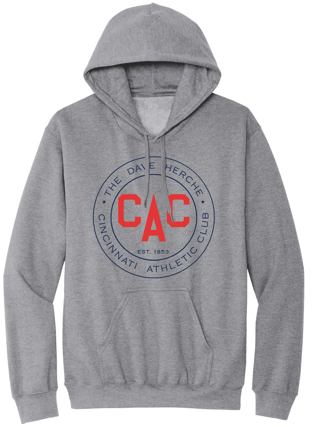 Cincinnati Athletic Club - Blue & Red Logo grey hoodie Cincy Shirts
