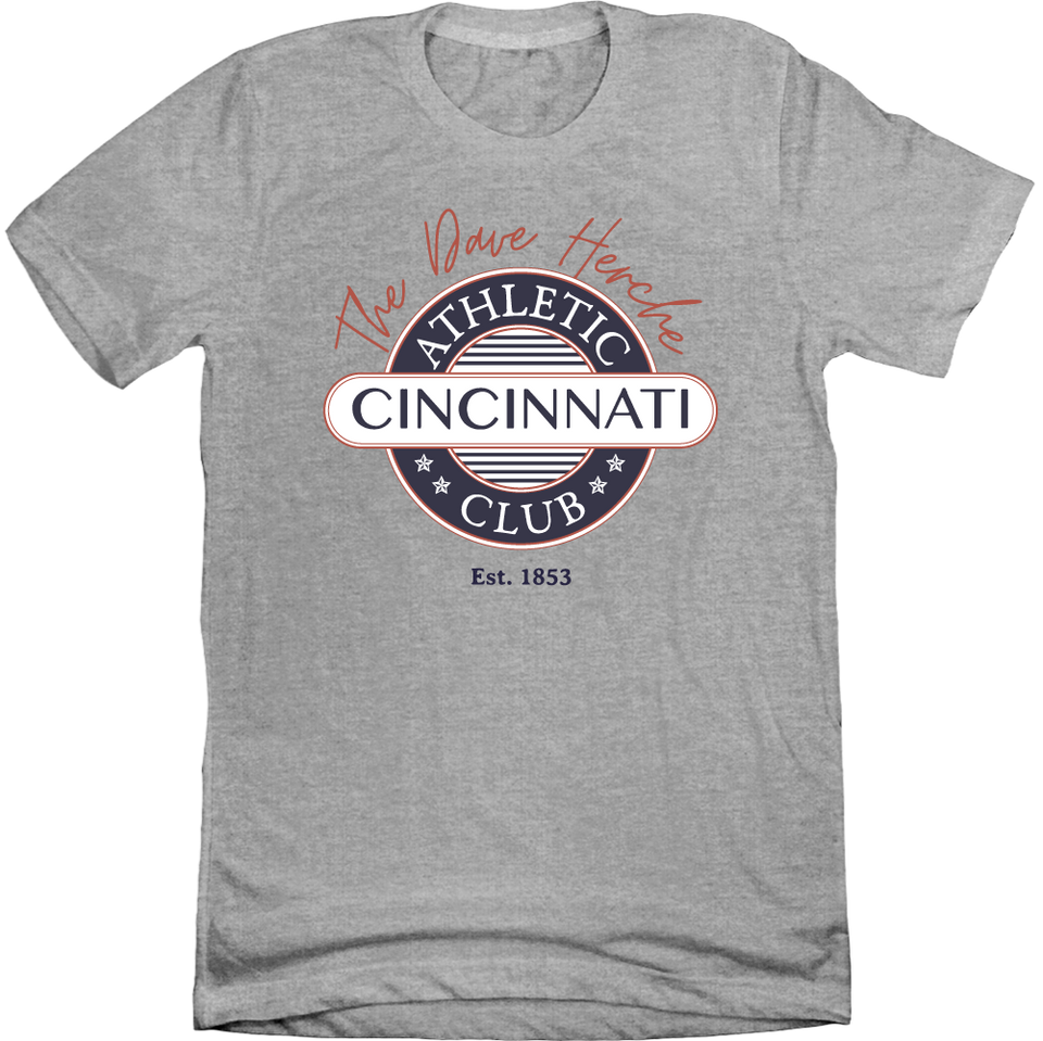Cincinnati Athletic Club - Dave Herche Logo grey tee Cincy Shirts