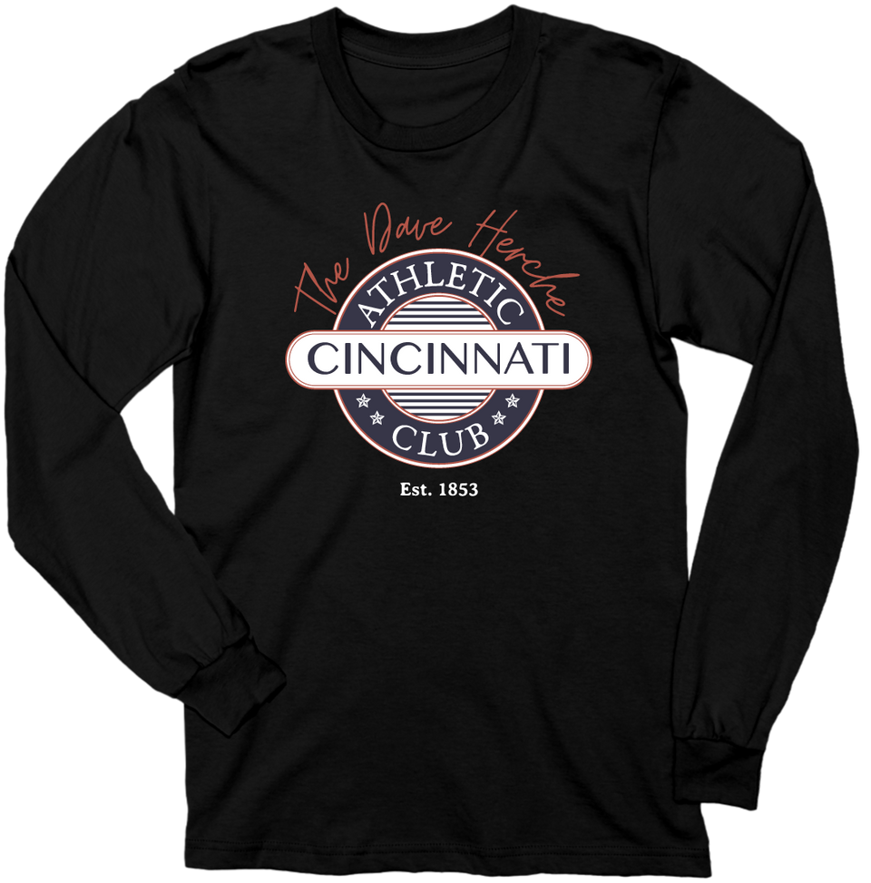 Cincinnati Athletic Club - Dave Herche Logo black crew Cincy Shirts