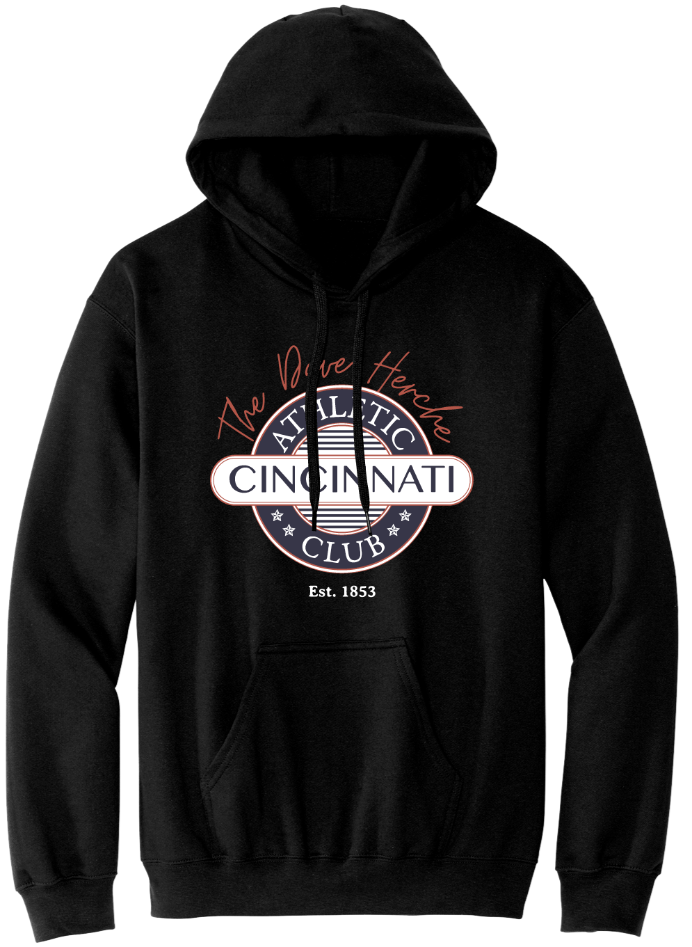 Cincinnati Athletic Club - Dave Herche Logo black hoodie Cincy Shirts