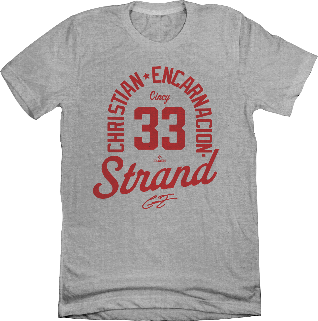 Christian Encarnacion Strand MLBPA Tee grey Cincy Shirts