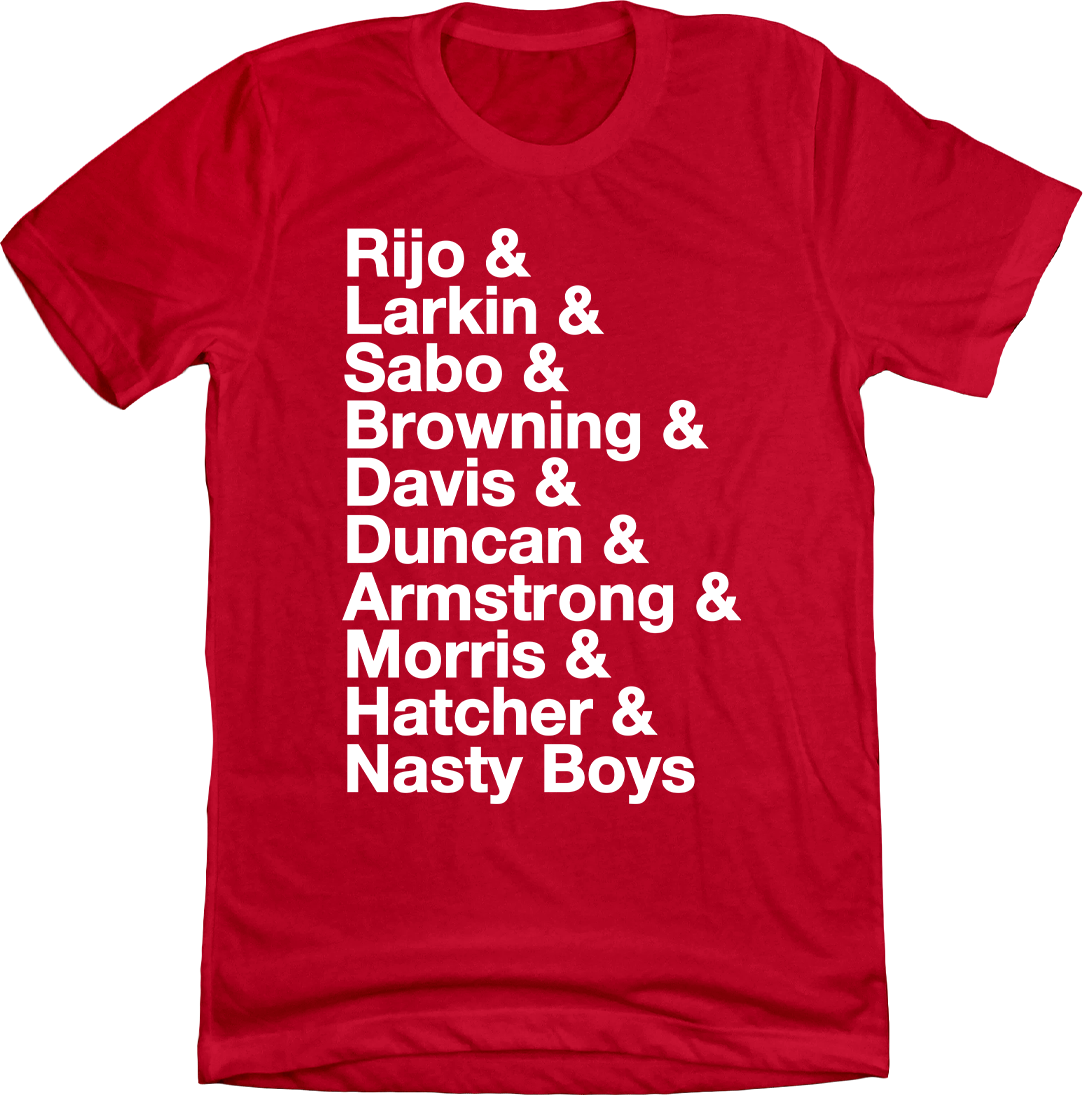 1990 Red Cincinnati Baseball Apparel Cincy Shirts