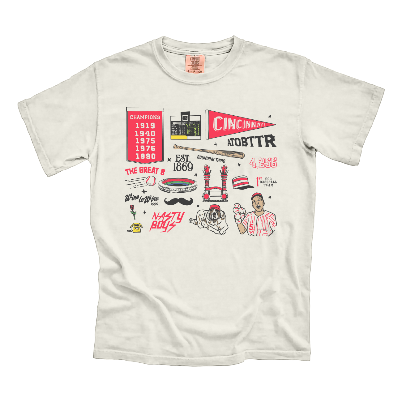 Cincinnati Baseball Collage Comfort Colors Cincy Shirts