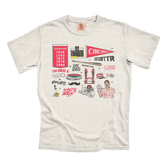 Cincinnati Baseball Collage Comfort Colors Cincy Shirts