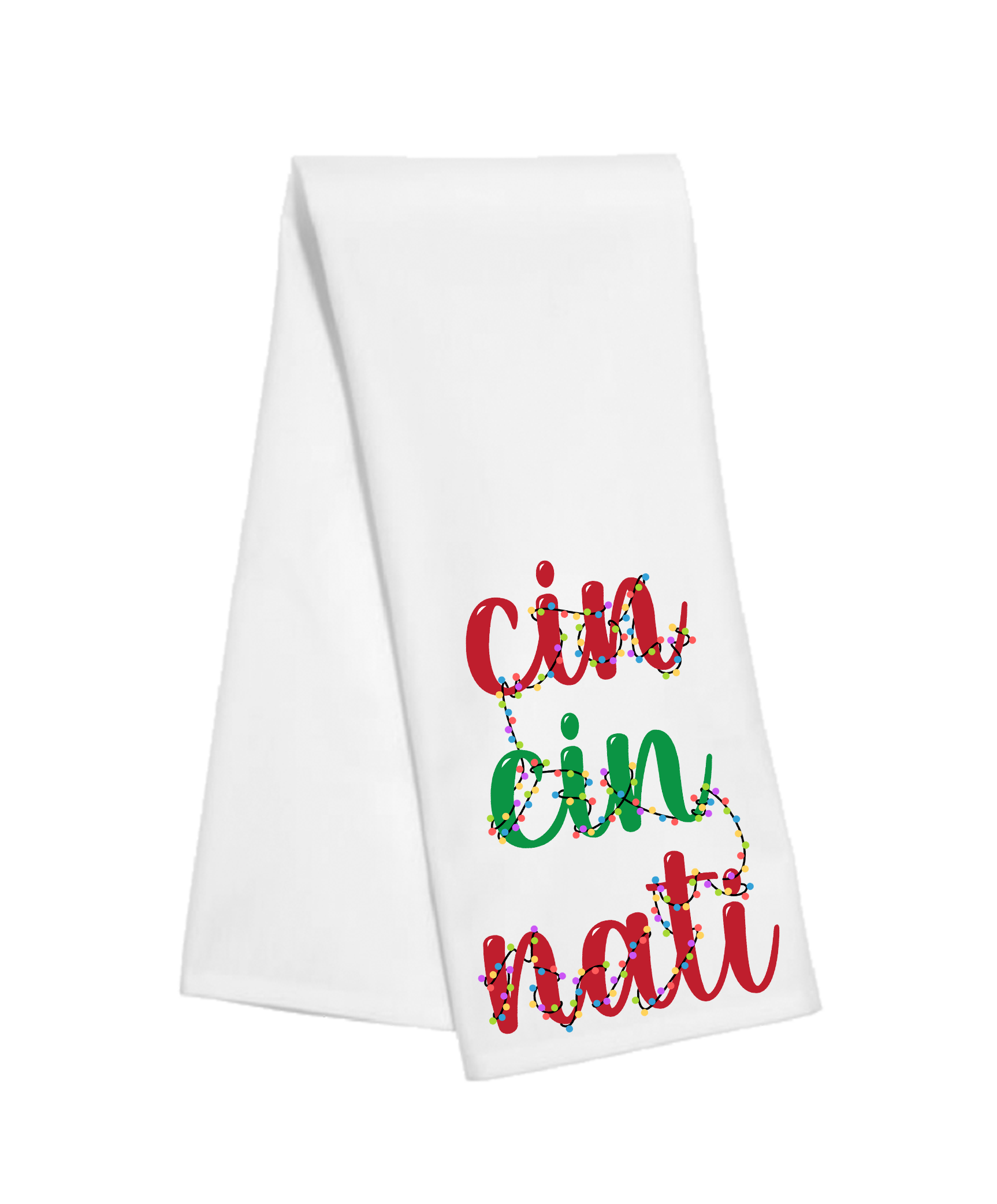 Cincinnati Christmas Lights Tea Towel