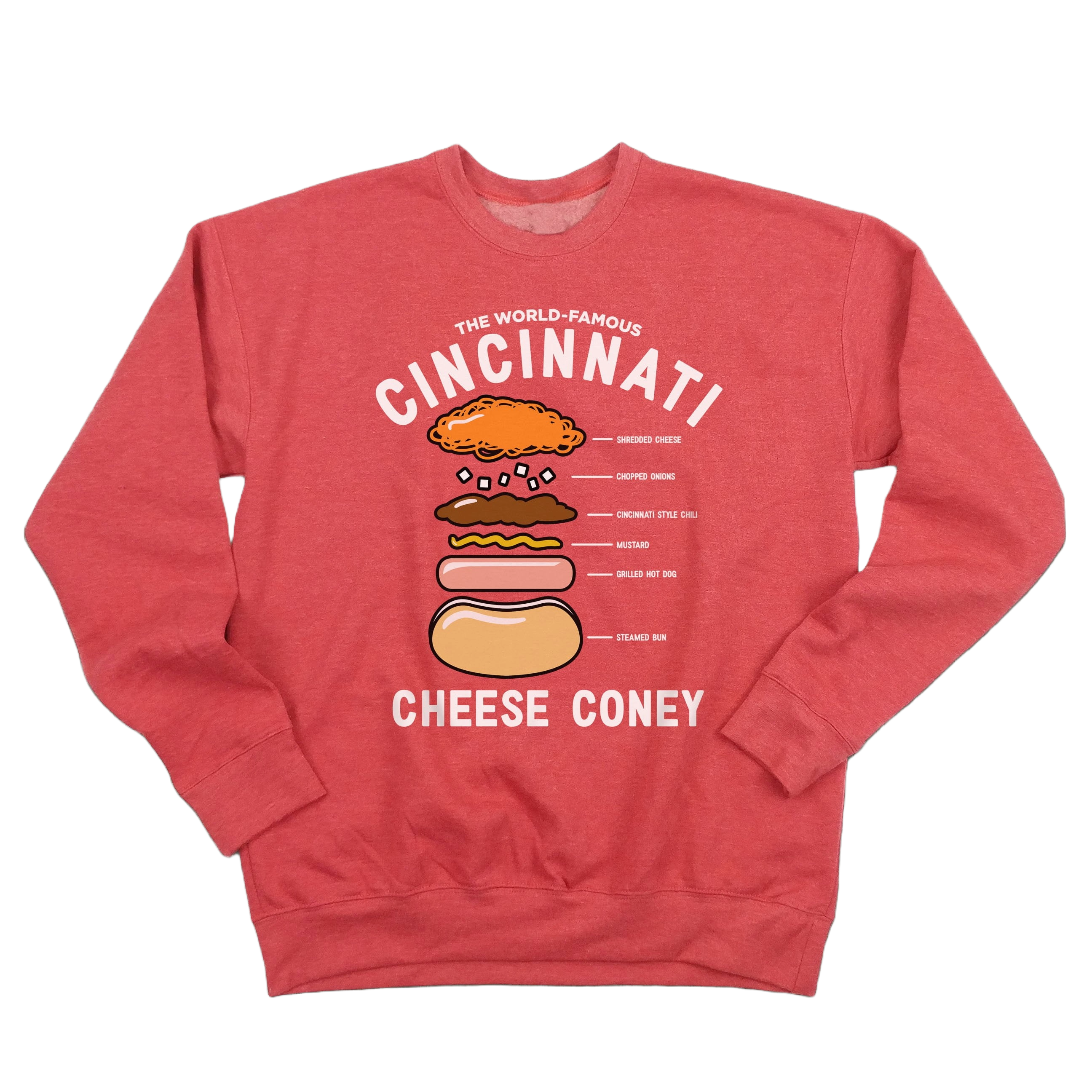 Anatomy of a Cheese Coney - Crewneck Sweatshirt - Cincy Shirts