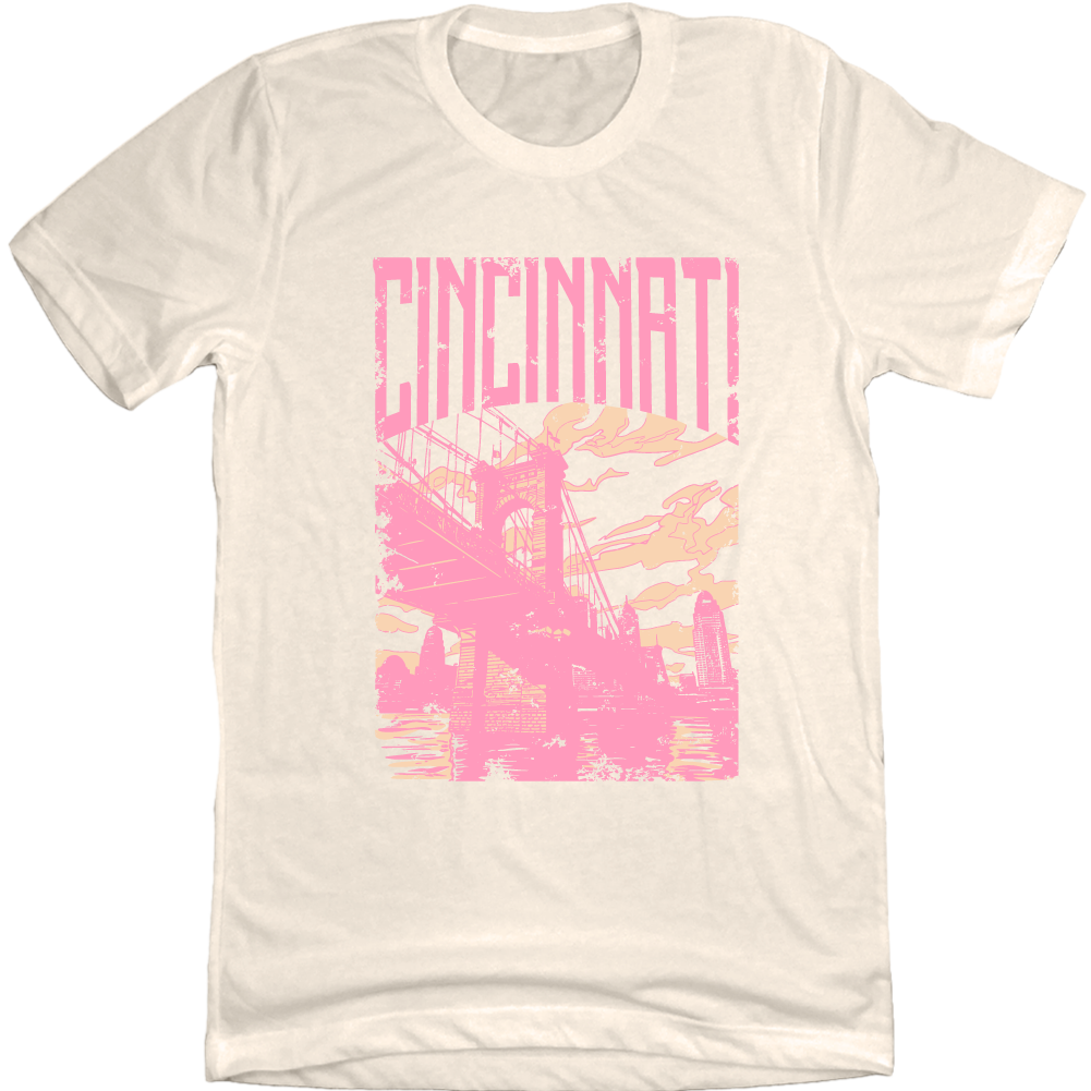 Cincinnati Roebling Bridge Blue or Pink Sunset