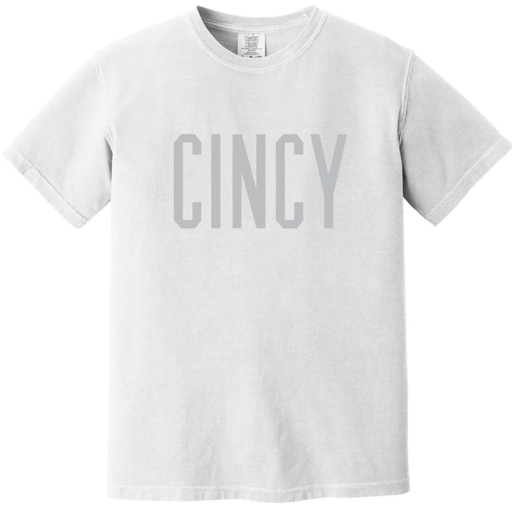 "CINCY" Block Logo - Comfort Colors® White