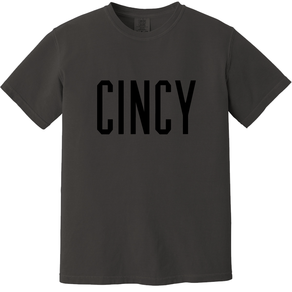 "CINCY" Block Logo - Comfort Colors® Pepper