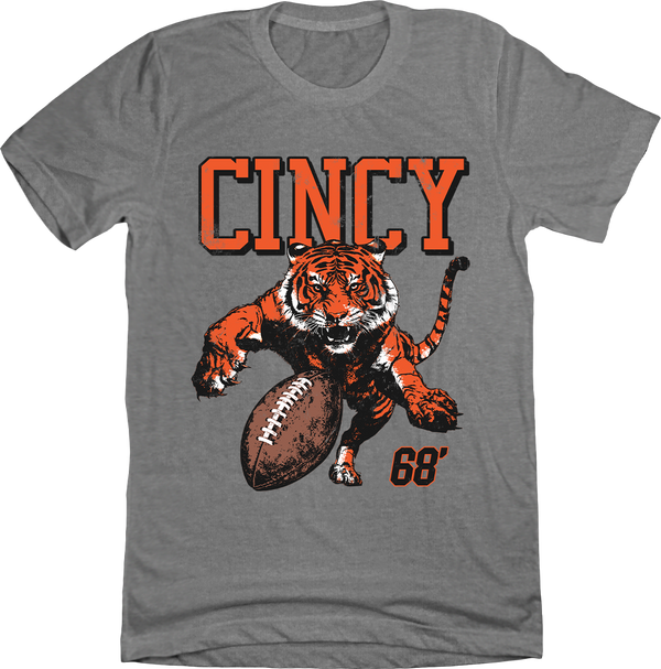 Rule The Jungle Stadium | Cincinnati Football Apparel | Cincy Shirts Crewneck Sweatshirt / Graphite Heather / XL