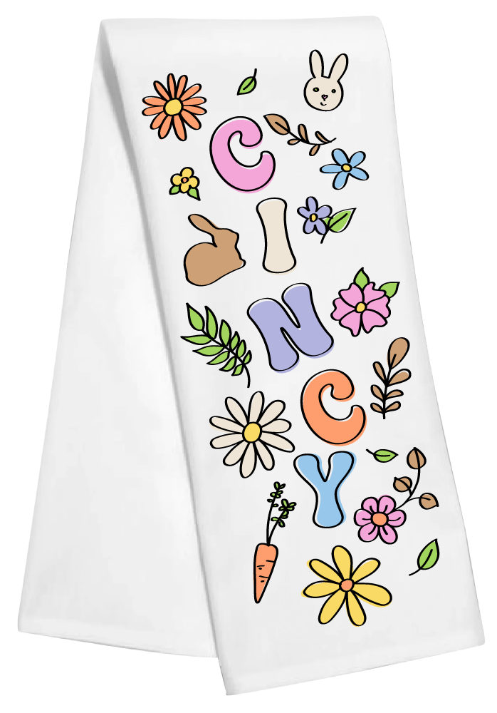 Easter Doodles Tea Towel