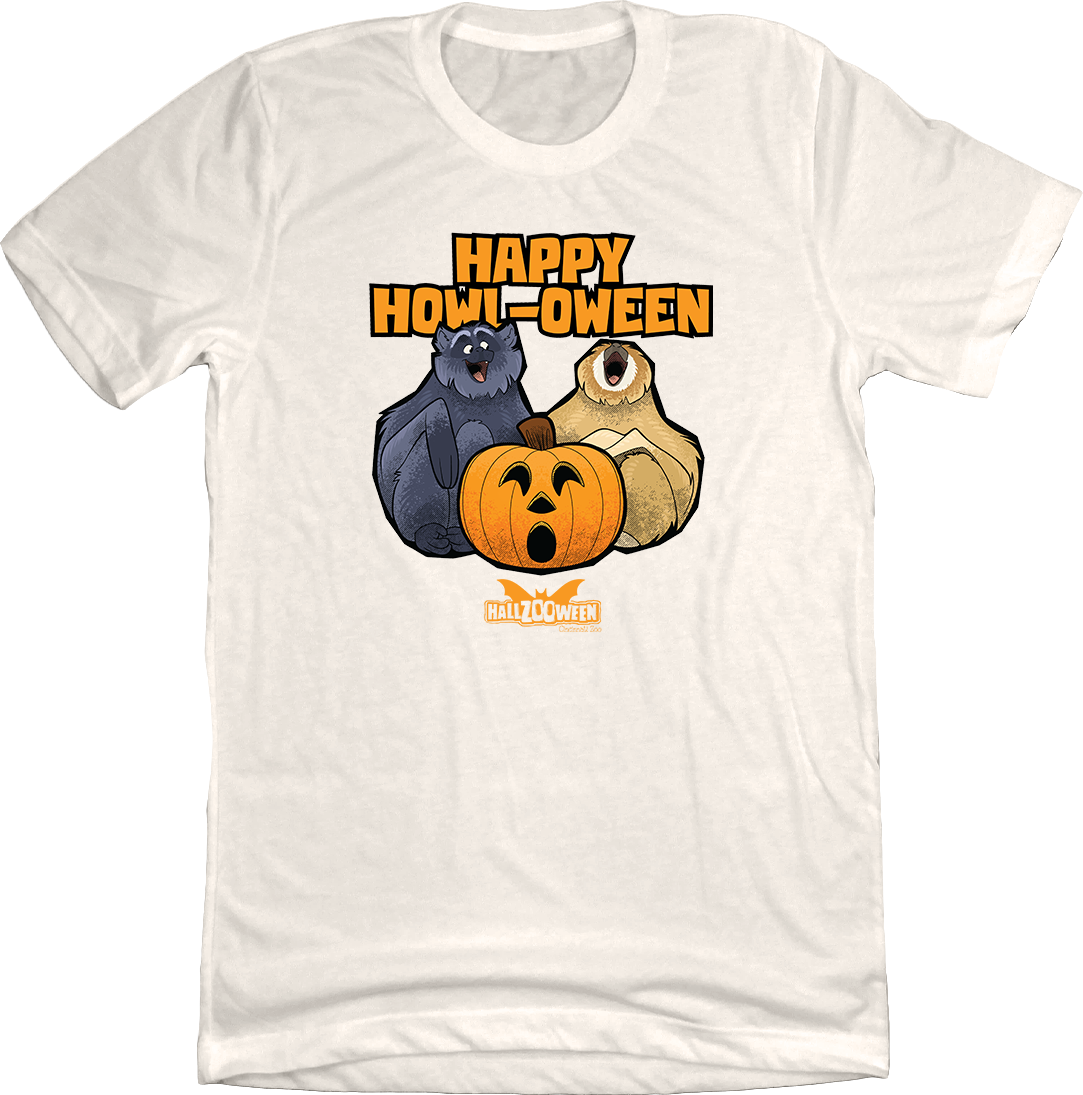 Happy Howl-oween Gibbons Natural Tee