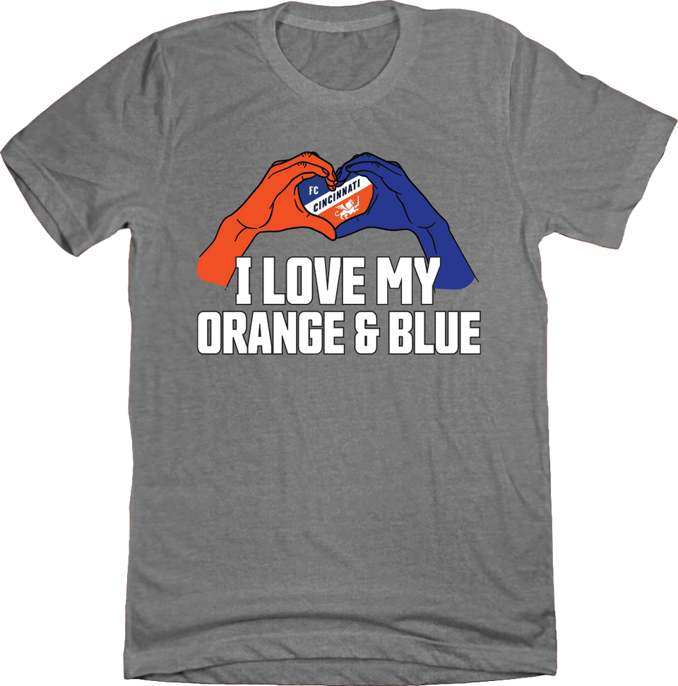 I Love My Orange and Blue Grey Tee Cincy Shirts
