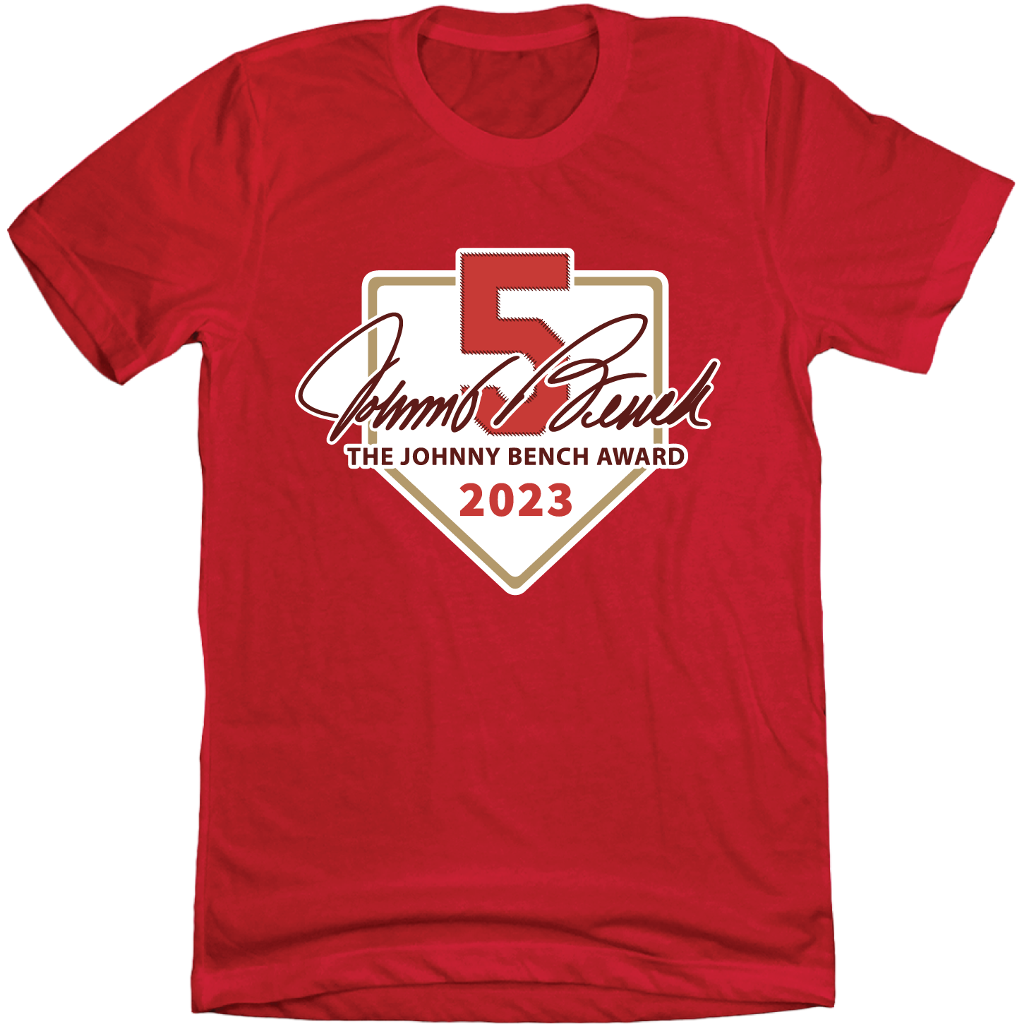 The Johnny Bench Award 2023 red T-shirt Cincy Shirts