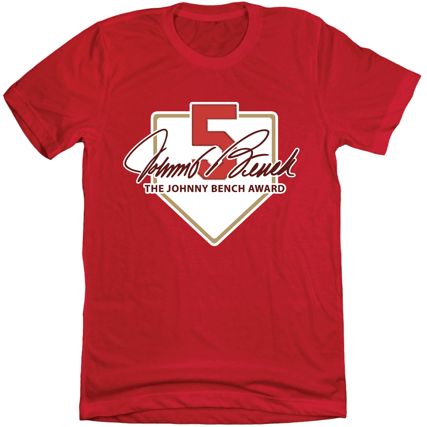 The Johnny Bench Award red T-shirt Cincy Shirts