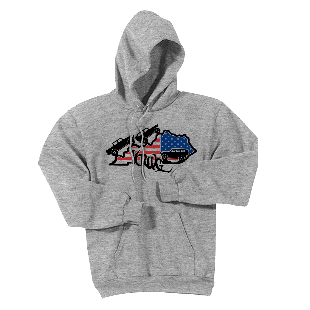 Kentucky Rebel Wranglers KRWG US Flag Black Logo Fleece - Cincy Shirts