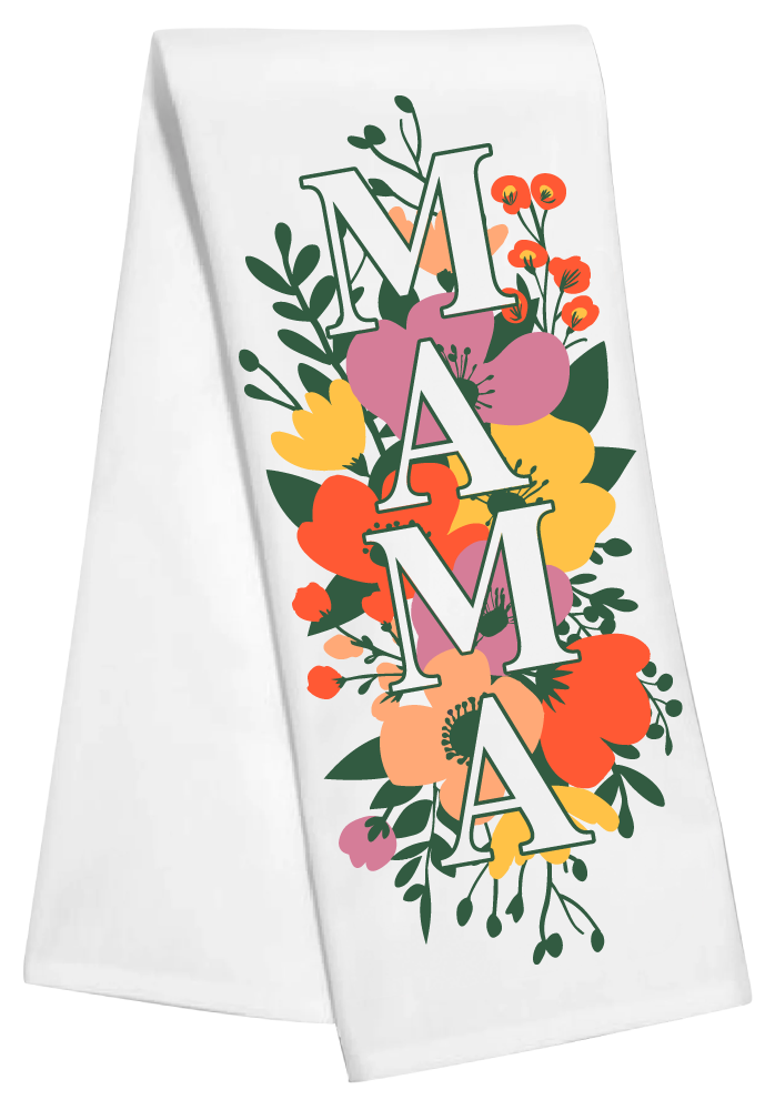 Mama Flowers Tea Towel