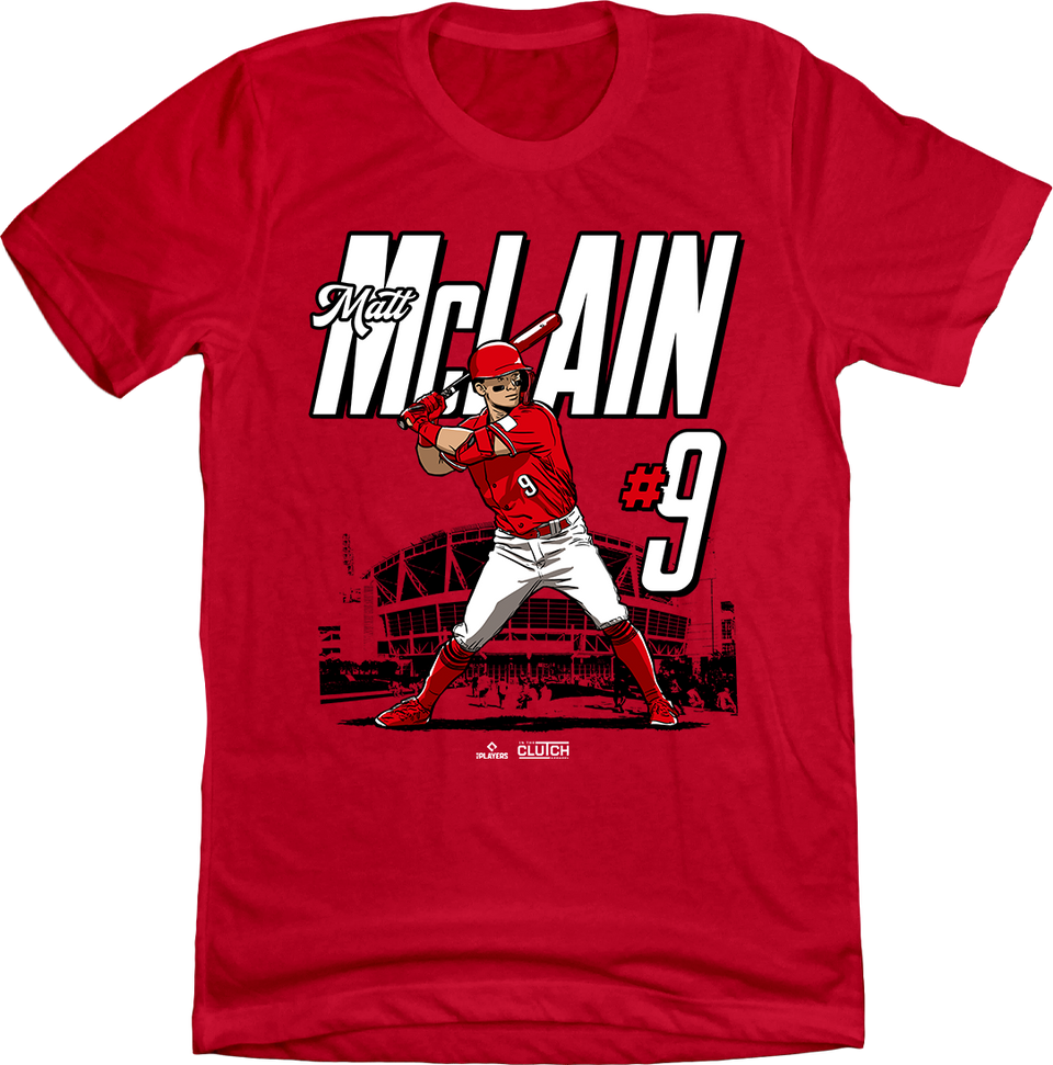 Matt McLain MLBPA Stadium T-shirt red Cincy Shirts