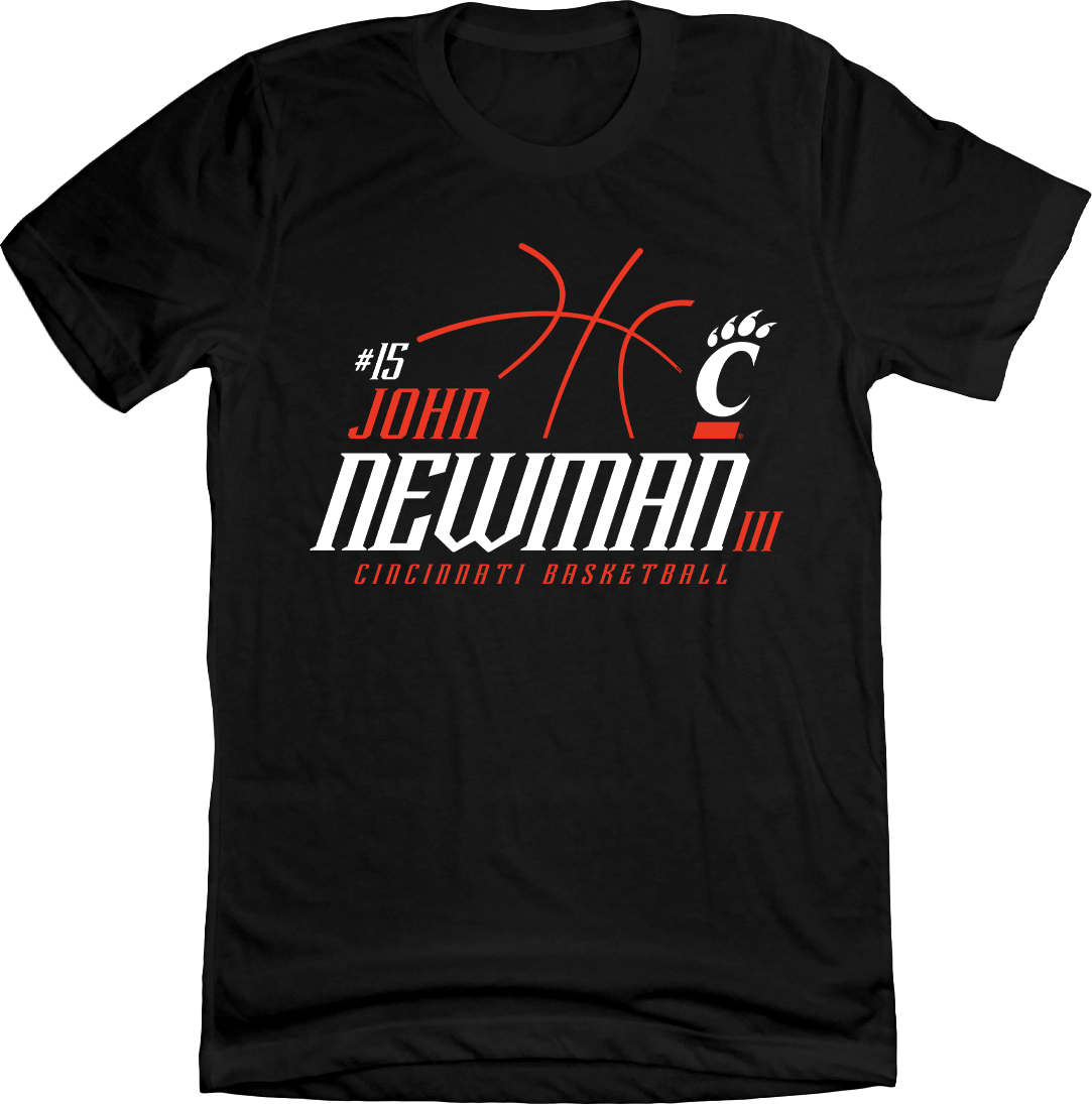 John Newman III UC Down the Paint black T-shirt Cincy Shirts