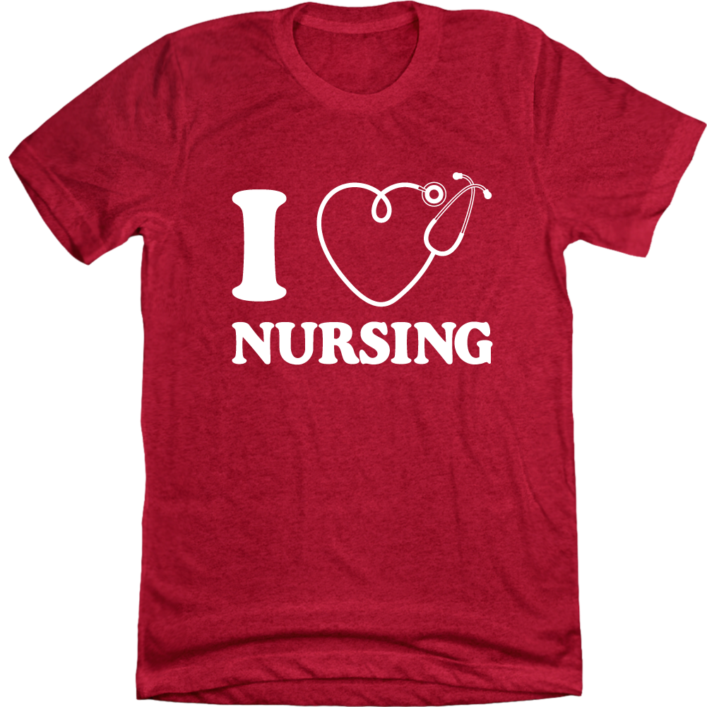 I Love Nursing Red Tee