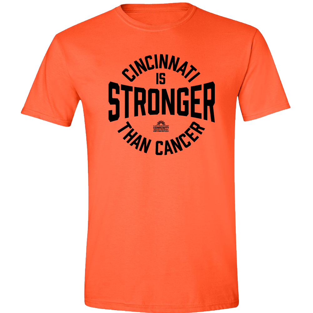 Cincinnati is Stronger Than Cancer Black Ink Orange Cincy Shirts