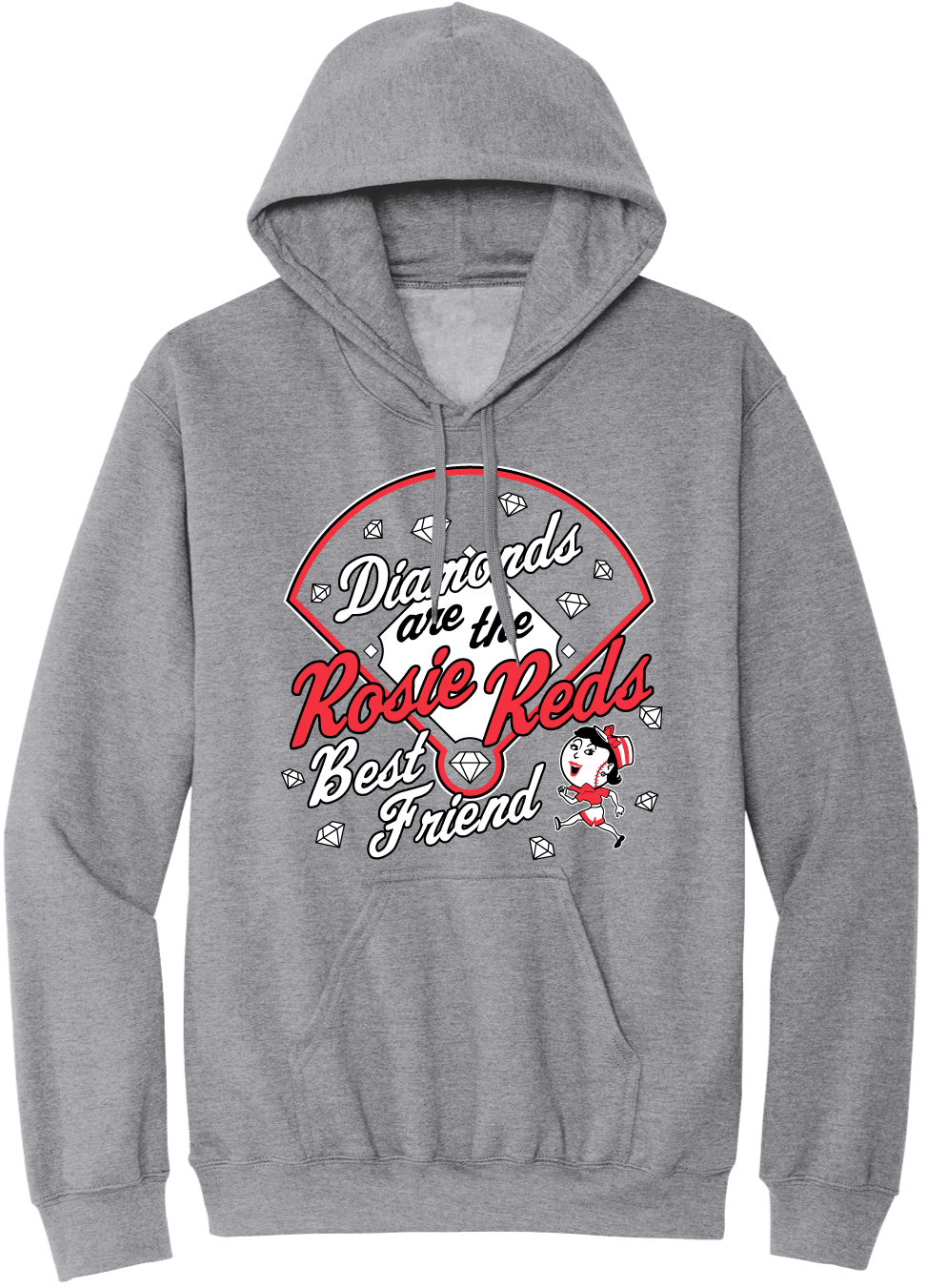Diamonds Are The Rosie Reds Best Friend Grey Hoodie