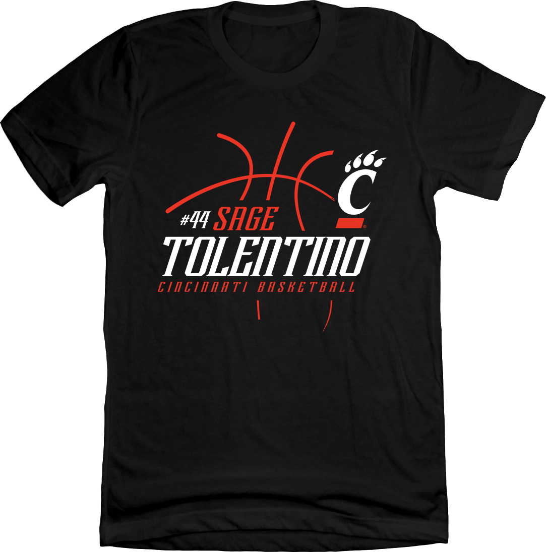 Sage Tolentino UC Down the Paint tee Cincy Shirts