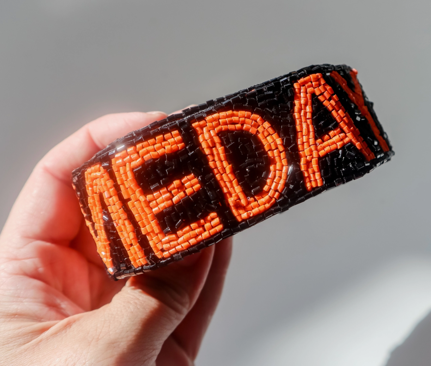 Game Day Beaded Crossbody Strap Black & Orange | Cincy Shirts Game Day