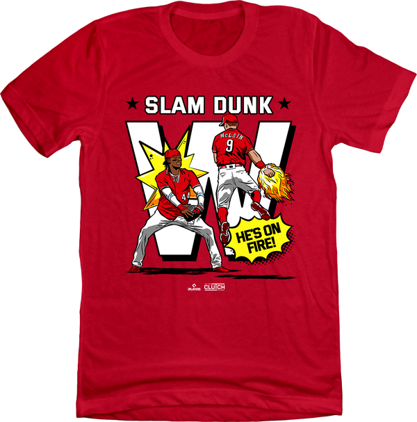 Slam Dunk De La Cruz And Matt Mclain Mlbpa He's On Fire T Shirt