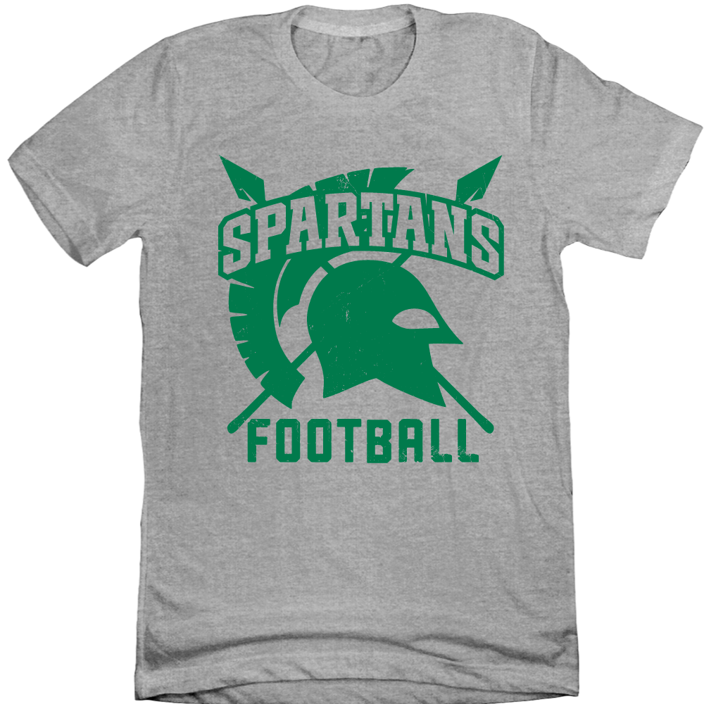 Spartans Logo Spears Football | Cincy Shirts Hoodie / Sport Grey / 2X, image size:1000x1000