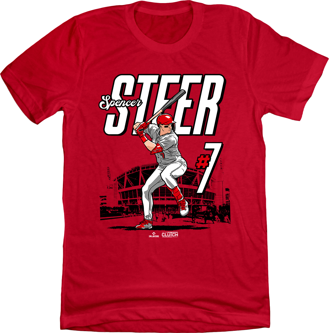 Spencer Steer MLBPA Stadium T-shirt red Cincy Shirts