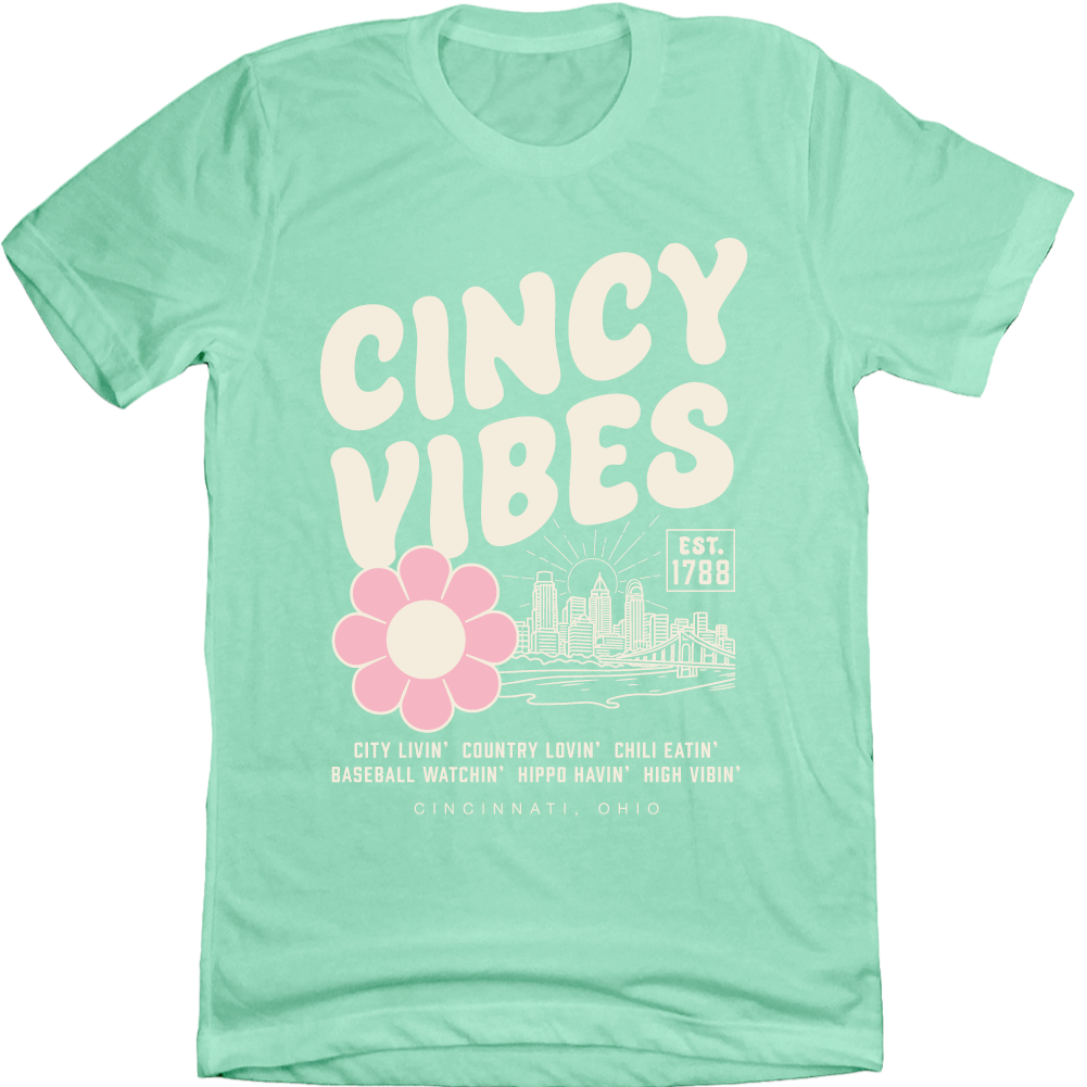 Cincy Vibes Est. 1788. Mint Tee