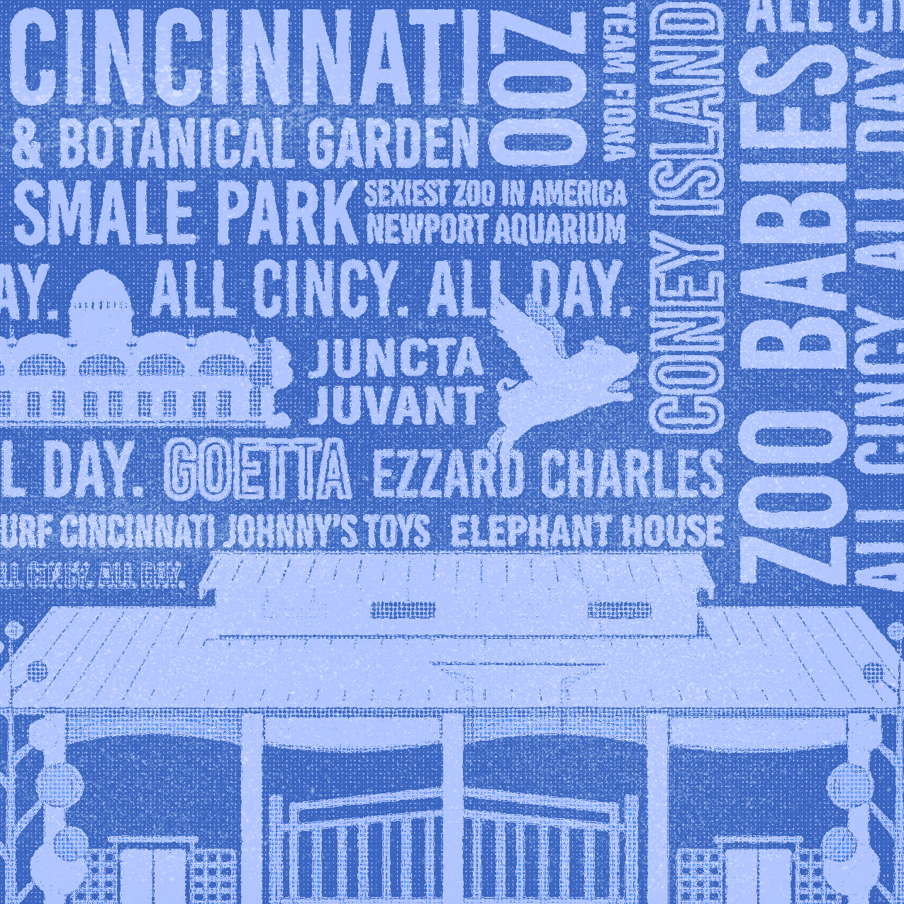 4-Pack Square Cincinnati Drink Coasters