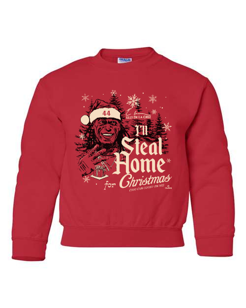 "I'll Steal Home for Christmas" Elly De La Cruz Youth Sweatshirt WHS