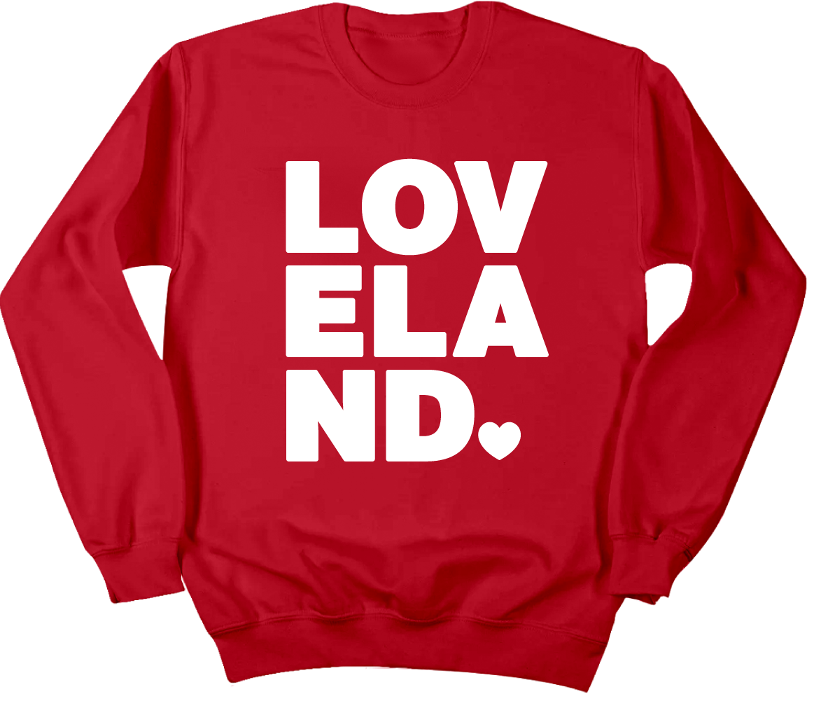 LOV ELA ND White Ink Crewneck Cincy Shirts